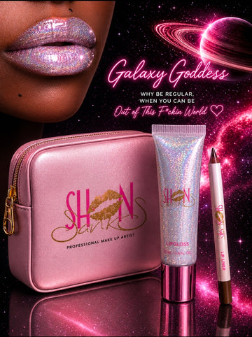 Galaxy Goddess lip Kit,W/Liner,lip pencil Sharpener and cosmetics bag